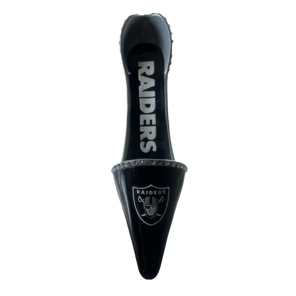 Oakland Raiders NFL Football Decorative High Heel Shoe Wine Bottle Holder